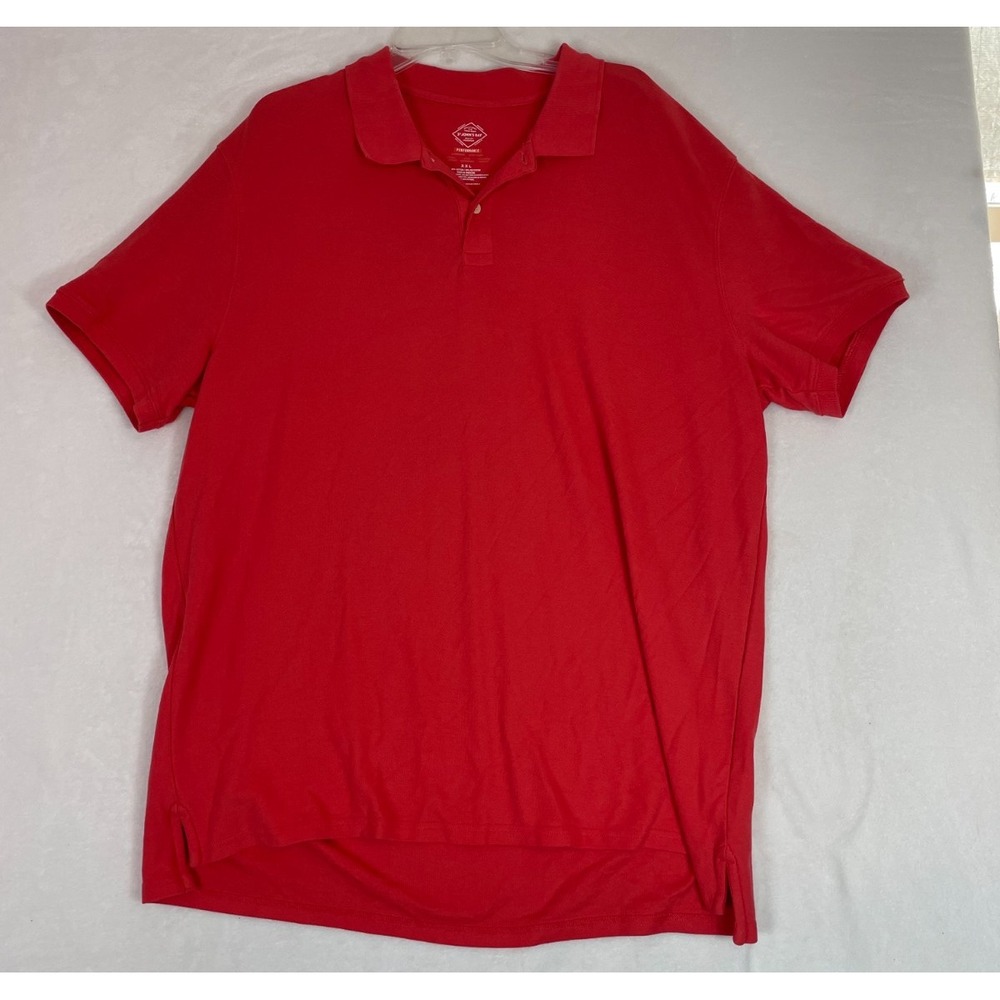 St Johns Bay Performance Polo Shirt Mens XXL Orange Quick-Dri Easy Care Solidβ